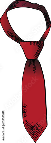 Digital png illustration of red tie with copy space on transparent background