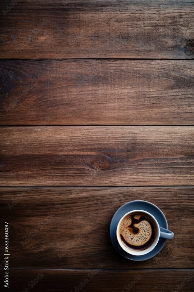 A steaming cup of coffee sits atop a rustic wooden plank table, the warmth of its aroma filling the indoor space with a cozy, homely feeling A steaming cup of coffee sits atop a rustic wooden plank table, the warmth of its aroma filling the indoor space with a cozy, homely feeling