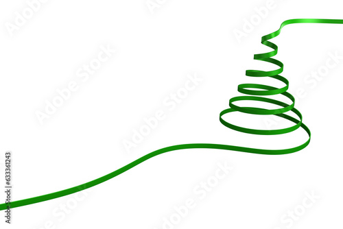 Digital png illustration of slim, green ,long ,curly, ribbon on transparent background