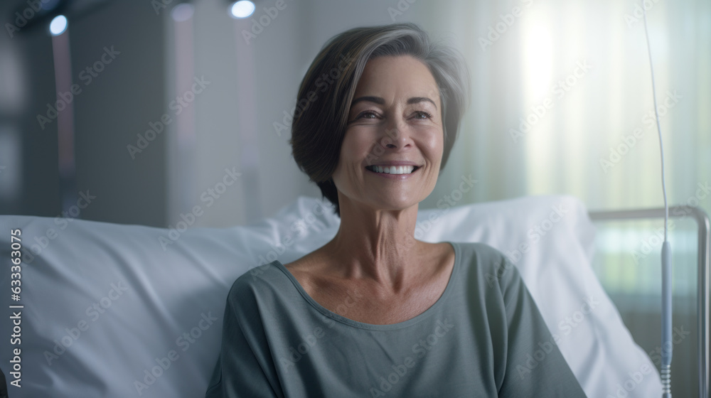 Woman in in a clinic hospital room Woman in in a clinic hospital room
