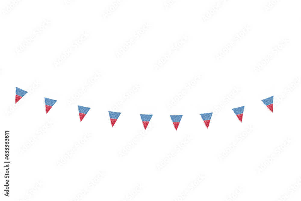 Obraz premium Digital png illustration of colourful flags on transparent background