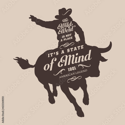 American rodeo monochrome vintage logotype