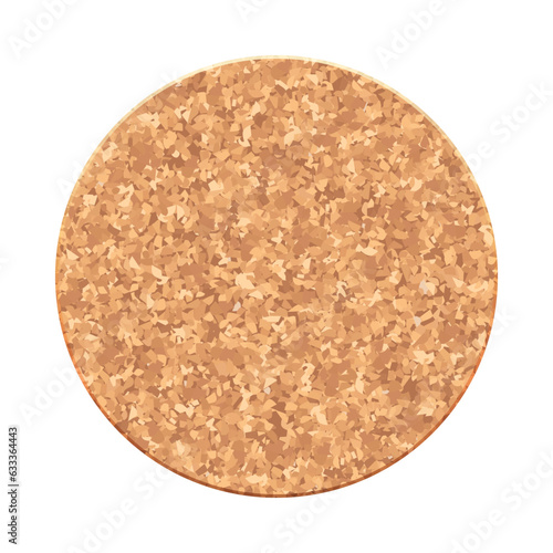 Mockup of a cork coaster for hot and alcohol. Coaster from a corkboard. Realistic vector logo printable template