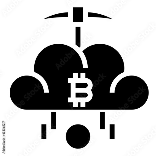 CLOUD MINING line icon,linear,outline,graphic,illustration