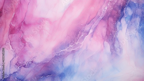 Pink purple blue and white marble watercolor background. AI generative.