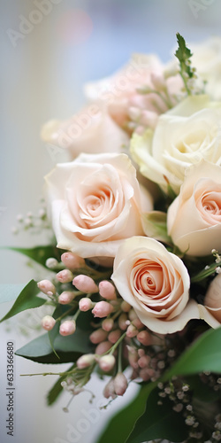 Close-up of wedding flowers bouquet