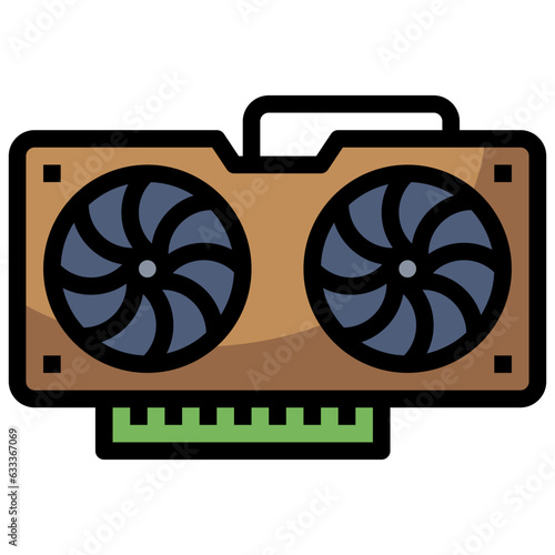 VIDEO CARD line icon,linear,outline,graphic,illustration