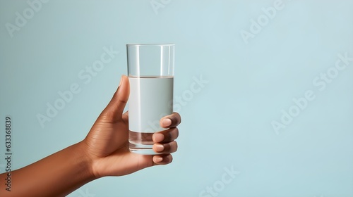 Hand holding a glass of water, symbolizing hydration and healthy drinking habits