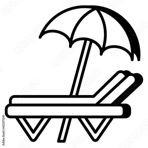 Modern design icon of sunbed 