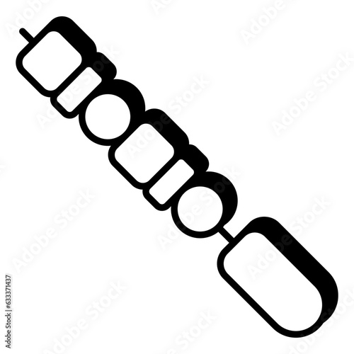 A unique design icon of bbq skewer
