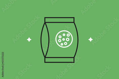 Vector fertilizer illustration in flat design style,  geometric garden icon.