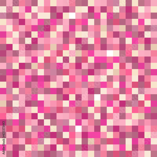 Vector seamless pixelated texture in pink colors, pixel pattern. 