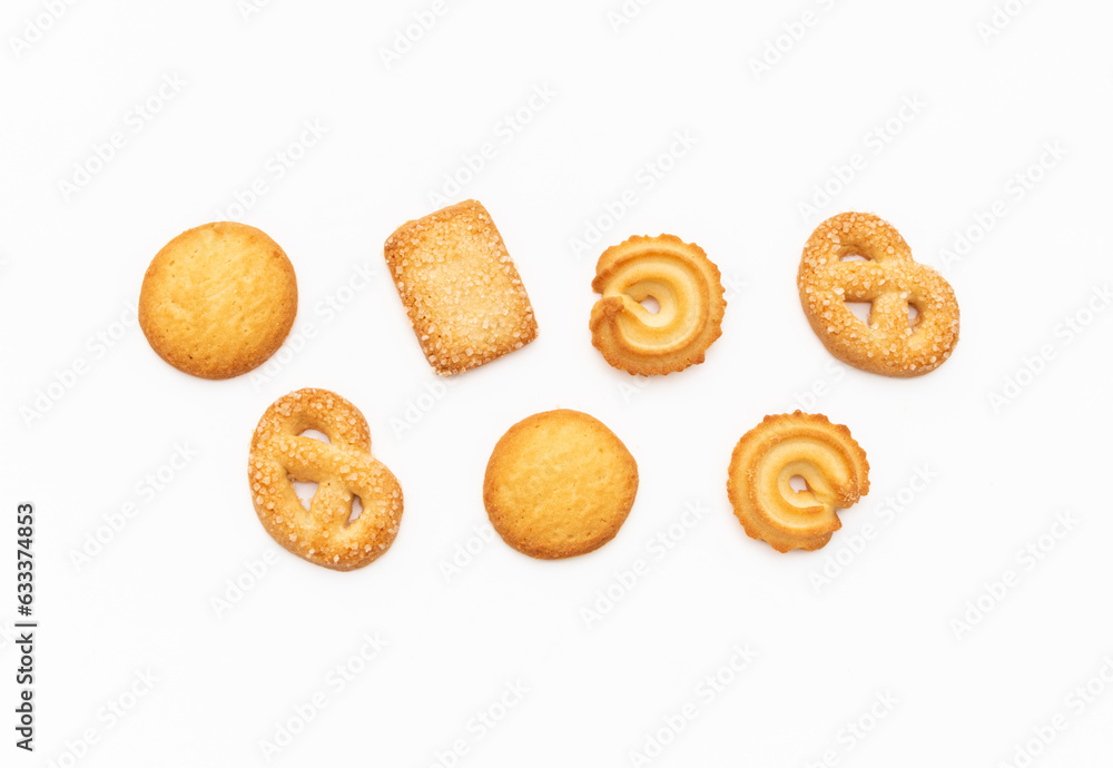 Cookies isolated on white background, after some edits.