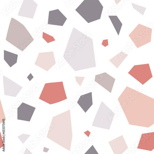 Terrazzo flooring seamless pattern, vector abstract background