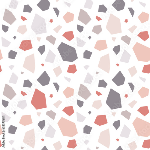 Terrazzo flooring seamless pattern, vector abstract background