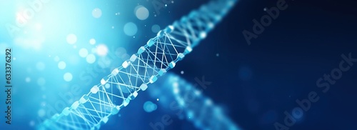 Fotografiet DNA on blue background with copy space