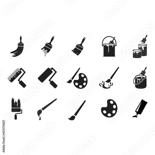 Collection of painting related icons, various painting tools, paint icons icon template editable resizable EPS 10 photo
