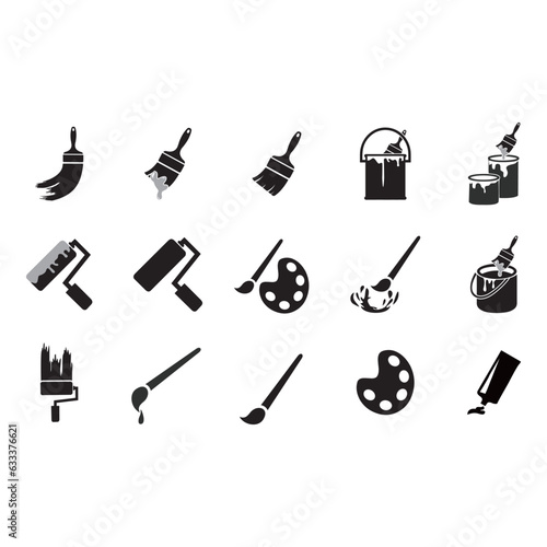 Collection of painting related icons, various painting tools, paint icons icon template editable resizable EPS 10