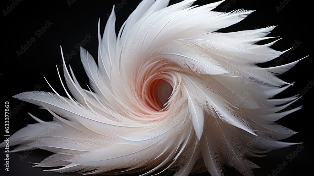 Fototapeta premium white feather on black