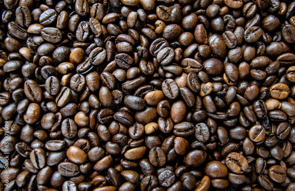 Fototapeta premium Roasted coffee beans background.