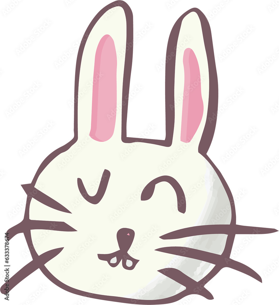 Fototapeta premium Digital png illustration of happy white rabbit on transparent background