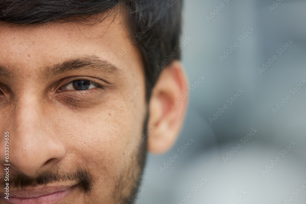 Obraz premium Close-up portrait of a masculine handsome man.