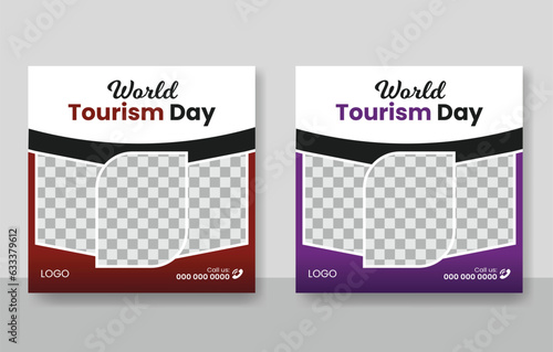 World Tourism Day social media post design template