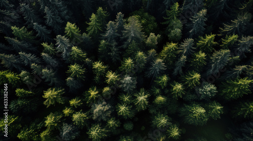 a forest, top view, drone view