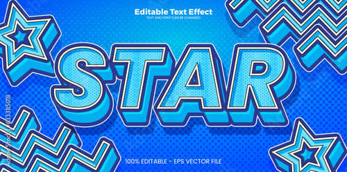 Star editable text effect in modern neon style
