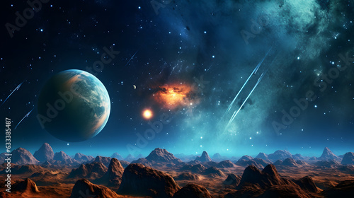 A cosmic style with planets stars or galaxies, galaxy desktop wallpaper universe background photo