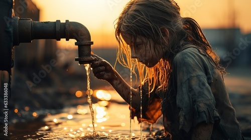 Fotografia Conveying the impact of water scarcity and drought through poignant stock photos that vividly depict the challenging reality of these conditions