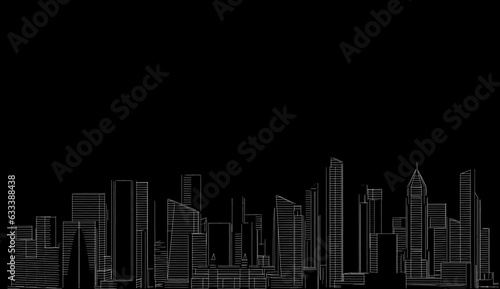 Sketch of a city 3d rendering