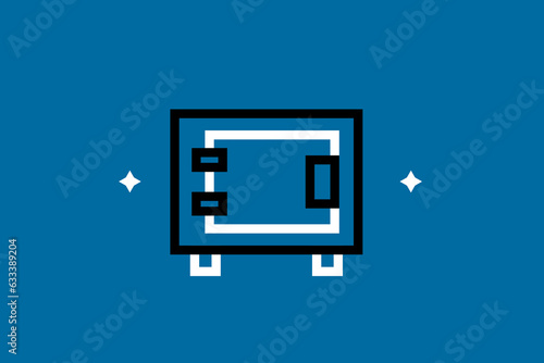 Vector protect money illustration in flat design style,  geometric safe money icon.