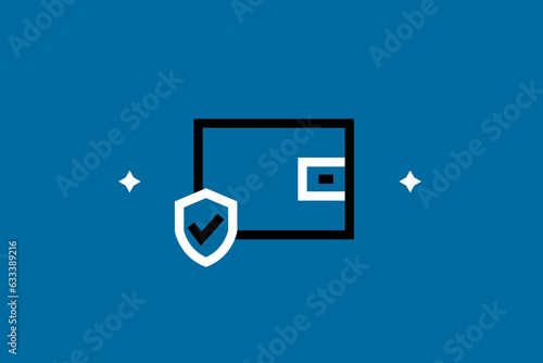 Vector protect money illustration in flat design style,  geometric safe money icon.
