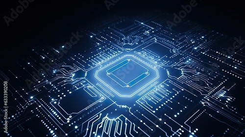 Futuristic chipset processor circuit board digital photo