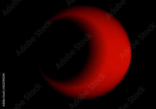 Luna roja. Fondo negro con luna roja
