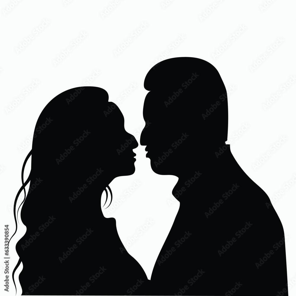 Couple Face Silhouette vector Art