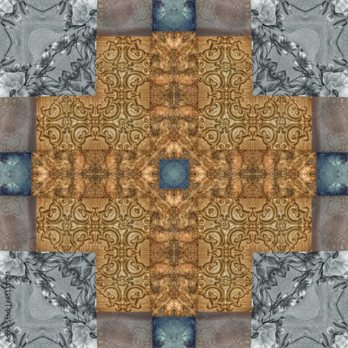 Canvas-taulu Majestic tiles design with mixed Spanish, Italian, Portuguese, Mexican, arabesque motifs