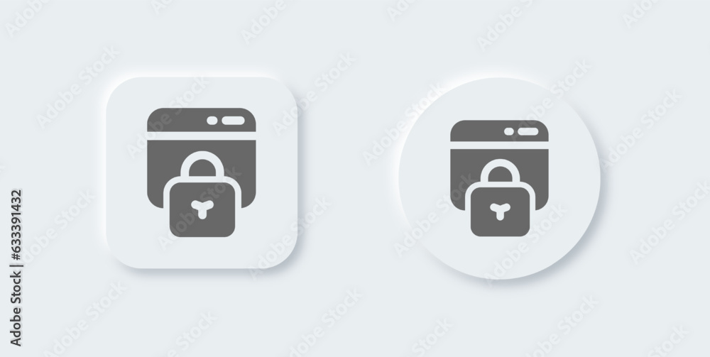 Privacy solid icon in neomorphic design style. Security signs vector illustration. Privacy solid icon in neomorphic design style. Security signs vector illustration.
