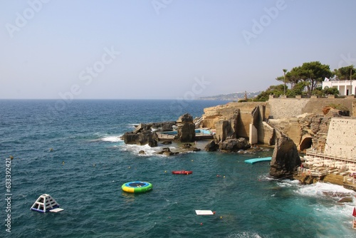 Italy, Salento: Foreshortening of sea in Santa Cesarea Terme near Lecce.
