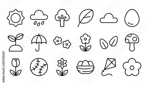 Spring line icons set. Vector line icons. #633392623