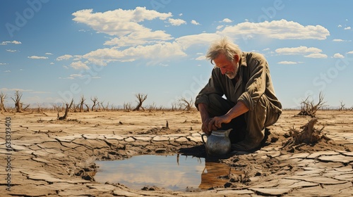 Obraz na plátne Conveying the impact of water scarcity and drought through poignant stock photos that vividly depict the challenging reality of these conditions