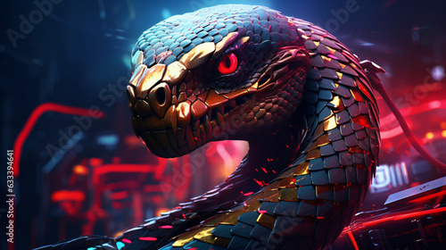 cyber snake digital art illustration © Artistic