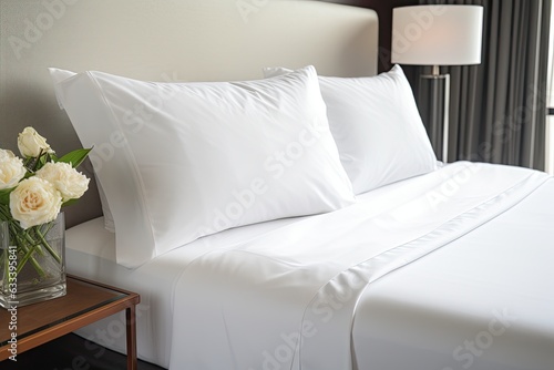 white linens on the hotel bed