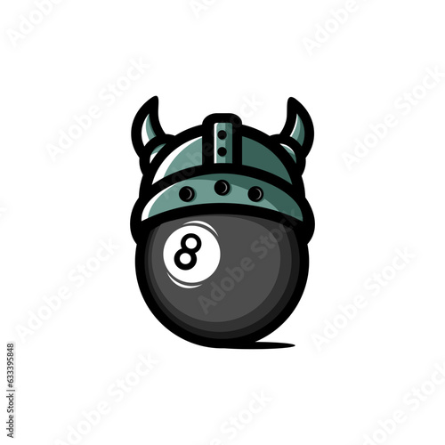 vector illustration of billiard ball logo on white background	