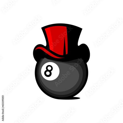 vector illustration of billiard ball logo on white background	
