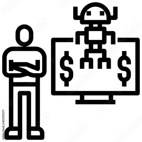 ARTIFICIAL INTELLIGENCE SUPPORT line icon,linear,outline,graphic,illustration © Surang