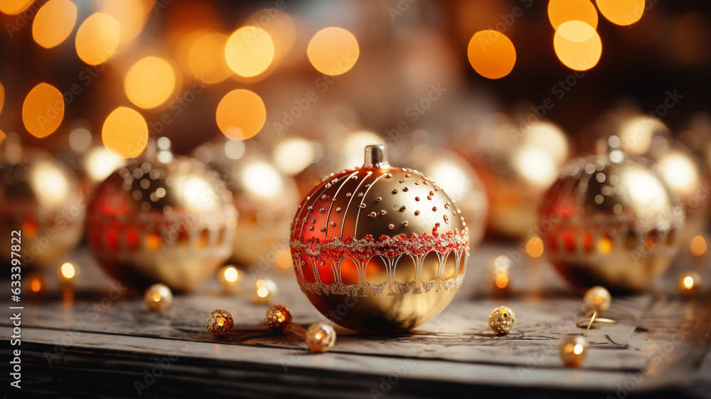 Fototapeta premium christmas composition with christmas decorations