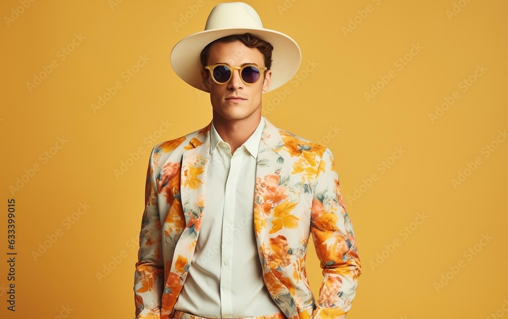 Stylish Young Man in Cool dress. AI