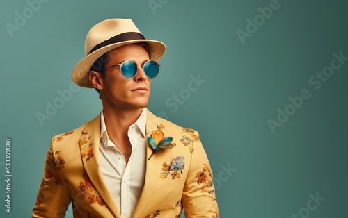 Stylish Young Man in Cool dress. AI